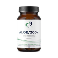 Aloe/200x veggie capsule bottle, dark cap and amber bottle, 60 veggie caps
