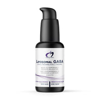 Designs for Health Liposomal GABA with L-Theanine pump bottle, black and white label