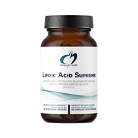 Lipoic Acid Supreme supplement bottle with black cap and front label