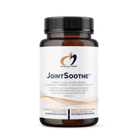 Supplement bottle with black cap; JointSoothe 120 veggie caps label