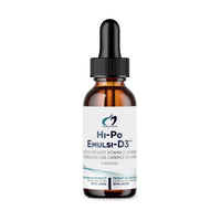Hi-Po Emulsi-D3™ 30 ml dropper bottle with black cap and amber glass