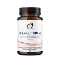 Designs for Health Q-Evail 100 mg softgels bottle, black cap