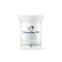 ProbioMed™ 50 veggie cap dietary supplement bottle with white cap, 30 capsules label
