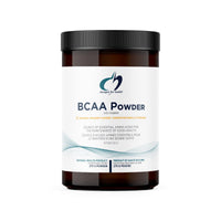BCAA powder supplement jar with black lid and white label, 270 g