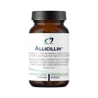 Allicillin™ 60 softgels supplement bottle with black cap and label front