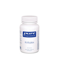 Krill-Plex softgel bottle with white cap and Pure Encapsulations label