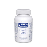 Pure Encapsulations Liver-G.I. Detox supplement bottle with 60 capsules, white label