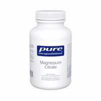 Magnesium citrate supplement bottle with white cap and Pure Encapsulations label