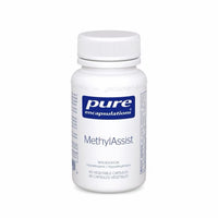 MethylAssist vegetarian capsules bottle with white and blue Pure Encapsulations label