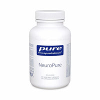 NeuroPure veggie capsules bottle with blue Pure Encapsulations label, white plastic