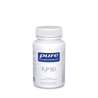 White supplement bottle with Pure Encapsulations P5P 50 label, 180 veggie capsules