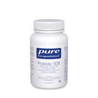 Probiotic supplement bottle with white cap and Pure Encapsulations label, 60 capsules.