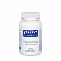 Multivitamin supplement bottle with white cap, Pure Encapsulations PureGenomics label