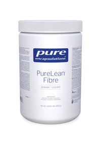 PureLean Fiber supplement jar, white plastic container with blue logo and lid