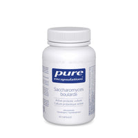 White supplement bottle with white cap, Pure Encapsulations label and Saccharomyces info