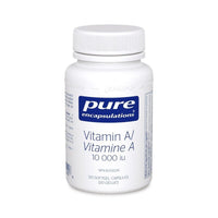 Vitamin A softgels bottle with white cap, Pure Encapsulations label, 10,000 IU, 120 count