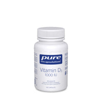 Pure Encapsulations Vitamin D3 1000 IU veggie capsule bottle, 120 capsules