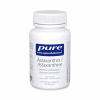 Astaxanthin softgels bottle with white cap, Pure Encapsulations label