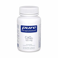 CoQ10 120 mg veggie capsules bottle with white cap, Pure Encapsulations label