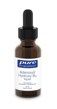 Vitamin B12 liquid dropper bottle with Adenosyl / Hydroxy B12 label