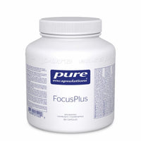 Supplement bottle with white cap and FocusPlus front label