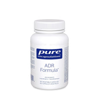 Supplement bottle with white cap and front label reading “ADR Formula”.