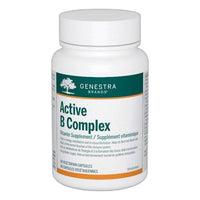 Genestra Active B Complex supplement bottle with white cap and green label