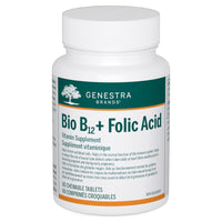 Bio B12 + Folic Acid supplement bottle with white cap and front label