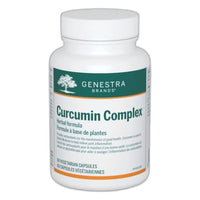 Genestra Curcumin Complex supplement bottle with teal label, 60 veggie caps