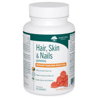 Hair Skin & Nails gummy supplement bottle, 60 gummies; white cap, green label