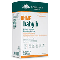 Probiotic powder formula box for HMF baby b, green and white, 6 g