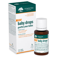 Genestra HMF Baby Drops probiotic liquid bottle and carton, 8 mL