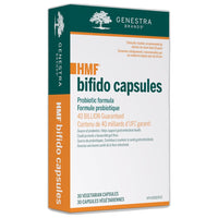 Genestra HMF bifido capsules box, probiotic formula for 30 vegetarian capsules