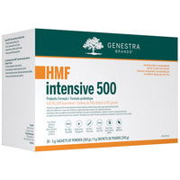 Genestra HMF Intensive 500 probiotic supplement box, 30 x 5 g sachets