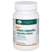 Neuro capsules supplement bottle with white ribbed cap and IHMf label