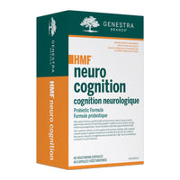 Genestra HMF Neuro Cognition veggie capsules box, green and white.
