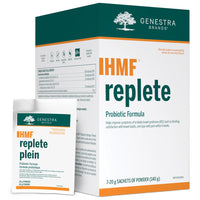 Probiotic formula box with 7 HMF replete powder sachets and small sachet pack