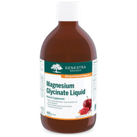 Genestra Magnesium Glycinate Liquid supplement bottle, 450 mL