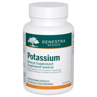 GENESTRA potassium mineral supplement bottle with 60 vegetarian capsules label