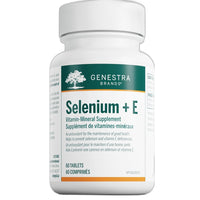 Selenium + E vitamin-mineral supplement bottle with 60 tablets label