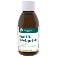 Genestra Super EFA Forte Liquid + D supplement bottle, 200 mL