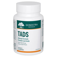Genestra TADS supplement bottle, green-and-orange label, 60 tablets