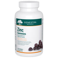 Zinc gummies supplement bottle with GENESTRA Zinc Gummies label