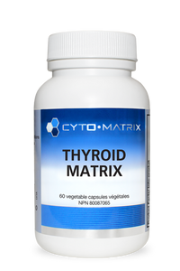 Cyto-Matrix Thyroid Matrix supplement bottle with white cap and blue 60 veggie label