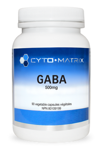 CYTO-MATRIX GABA 500 mg supplement bottle, 90 veggie capsules