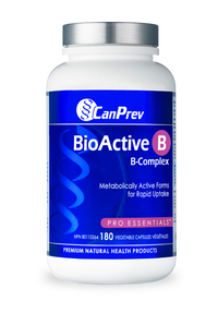 CanPrev BioActive B B-Complex supplement bottle, front label with Pro Essentials