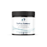 TriMag Supreme supplement jar 150g, black lid, white label with blue text
