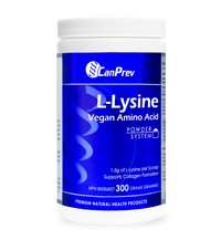 L-Lysine vegan powder tub, white lid, blue label