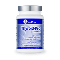 CanPrev Thyroid-Pro Formula veggie capsules bottle, blue label