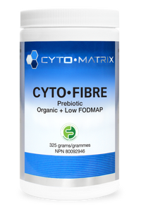 Cyto-Matrix Cyto-Fibre powder in white plastic jar with blue label, 325g